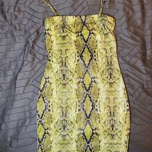 Neon snakeskin mini dress
